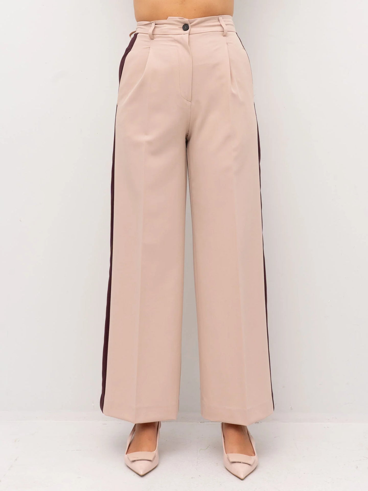 TS0307-ROSAPOLVERE/BORDEAUX - PANTALONE - VICOLO
