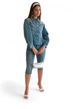 Carica l'immagine nel visualizzatore di Gallery, E24W-007J - GIUBBINO - GOLD DIGGER DENIM
