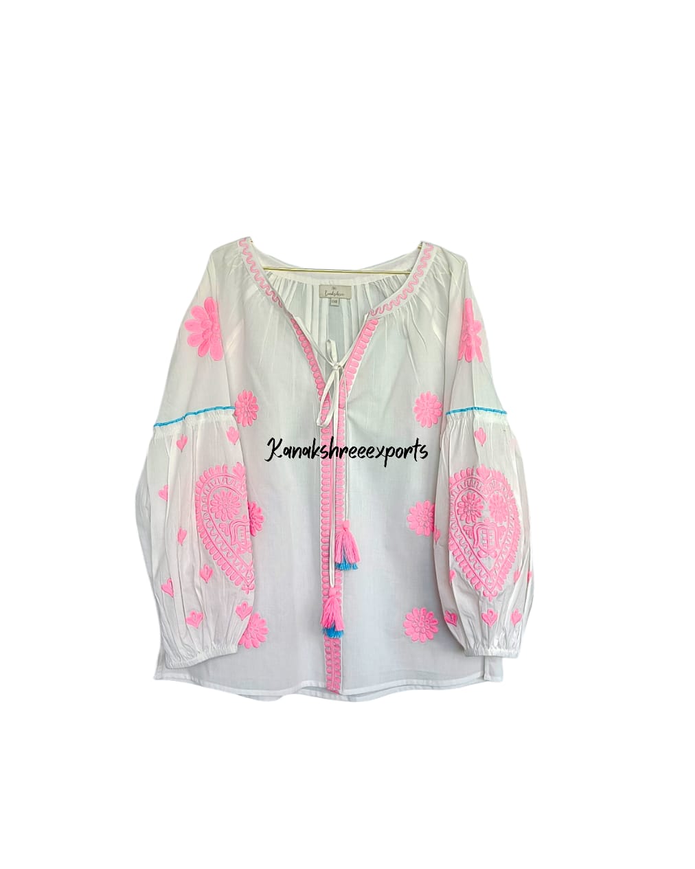 BIANCA CON FIORI ROSA - Blusa - KANAKSHREE